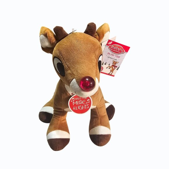 Rudolph The Red Nosed Reindeer Plush 10 in Light Up Musical New with Tags - Picture 4 of 10